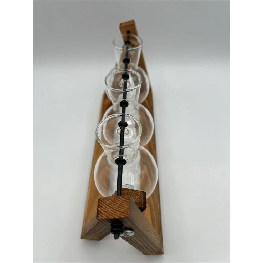 Trio Propagation Station with Wooden Stand, Plant Gift Stylish Plant Decor Glass